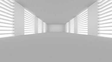 Beyaz Modern Arkaplan. Soyut Bina Konsepti. 3d Hazırlama