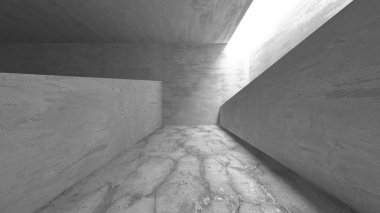 Soyut mimari arka plan. İçi boş beton döşeme. 3d hazırlayıcı