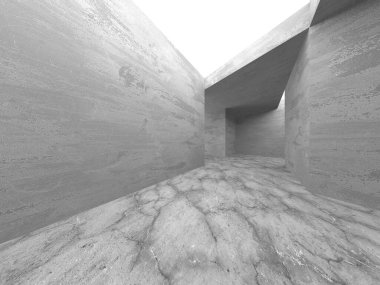 Soyut mimari arka plan. İçi boş beton döşeme. 3d hazırlayıcı