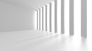 Beyaz Modern Arkaplan. Soyut Bina Konsepti. 3d Hazırlama