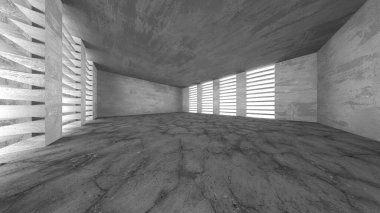 Soyut mimari arka plan. İçi boş beton döşeme. 3d hazırlayıcı