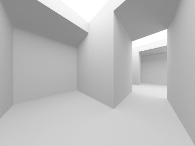 Beyaz Modern Arkaplan. Soyut Bina Konsepti. 3d Hazırlama