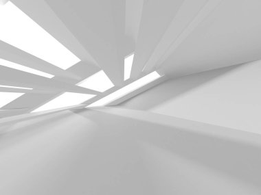 Soyut Beyaz Mimari Tasarım Konsepti. 3d Görüntüleme