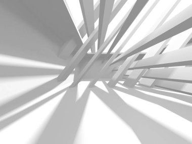 Soyut Beyaz Mimari Tasarım Konsepti. 3d Görüntüleme