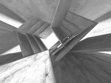 Dark Beton Duvar Mimarisi. Boş Oda. 3d Görüntüleme