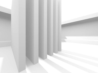 Soyut Beyaz Mimari Tasarım Konsepti. 3d Görüntüleme