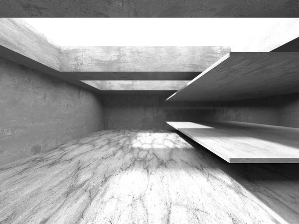 Arquitetura Abstrata Fundo Interior Concreto Áspero Vazio Renderização — Fotografia de Stock