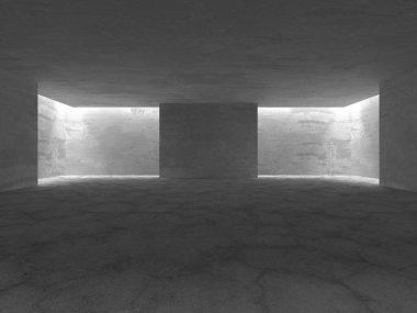 Soyut mimari iç plan. Boş beton oda. 3d hazırlayıcı