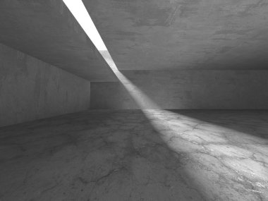 Soyut mimari iç plan. Boş beton oda. 3d hazırlayıcı