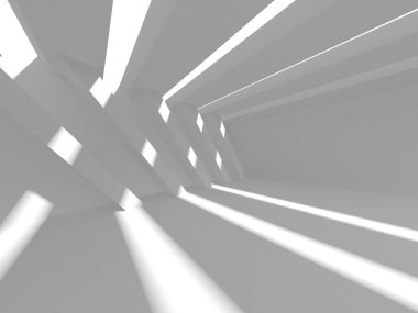 Aydınlatılmış koridor iç tasarımı. Boş Oda İç mimarisi. 3 Boyutlu Hazırlama