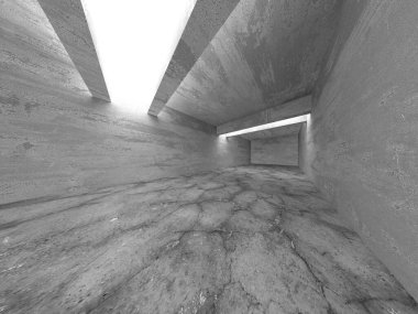 Soyut mimari iç plan. Boş beton oda. 3d hazırlayıcı