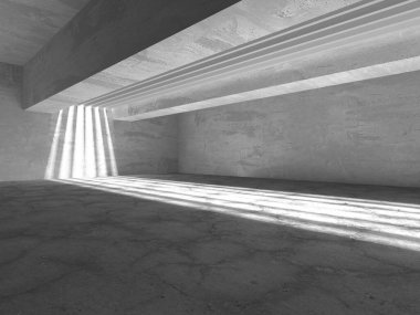 Soyut mimari iç plan. Boş beton oda. 3d hazırlayıcı