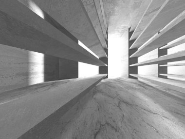 Soyut mimari iç plan. Boş beton oda. 3d hazırlayıcı