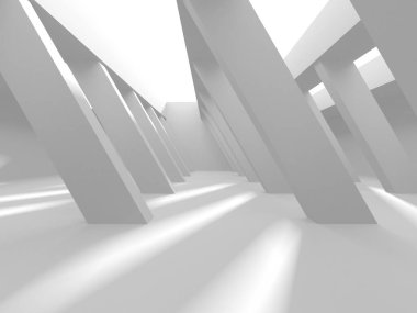 Aydınlatılmış koridor iç tasarımı. Boş Oda İç mimarisi. 3 Boyutlu Hazırlama