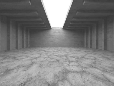 Soyut mimari arka plan. İçi boş beton döşeme. 3d hazırlayıcı