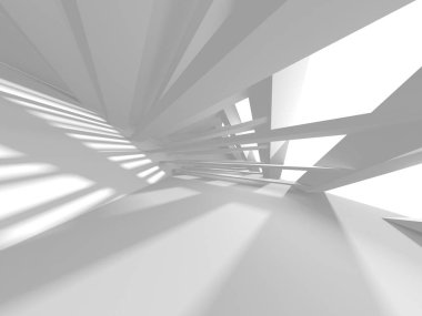 Beyaz Modern Arkaplan. Soyut Bina Konsepti. 3d Hazırlama