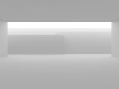 Beyaz Modern Arkaplan. Soyut Bina Konsepti. 3d Hazırlama