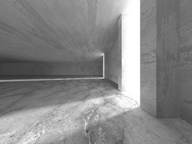 Soyut mimari arka plan. İçi boş beton döşeme. 3d hazırlayıcı