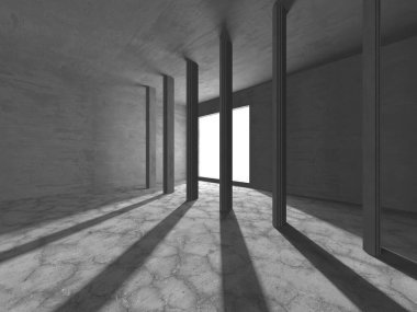 Soyut mimari arka plan. İçi boş beton döşeme. 3d hazırlayıcı