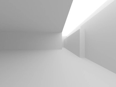 Beyaz Modern Arkaplan. Soyut Bina Konsepti. 3d Hazırlama