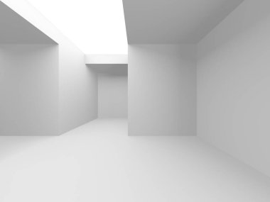 Beyaz Modern Arkaplan. Soyut Bina Konsepti. 3d Hazırlama