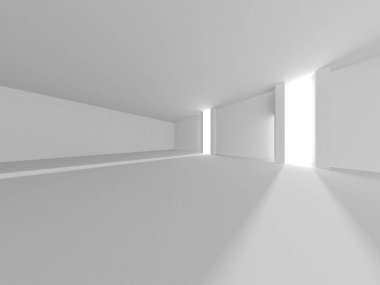 Beyaz Modern Arkaplan. Soyut Bina Konsepti. 3d Hazırlama