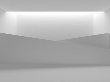 Beyaz Modern Arkaplan. Soyut Bina Konsepti. 3d Hazırlama