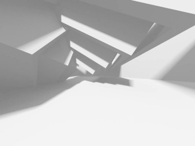 Beyaz Modern Arkaplan. Soyut Bina Konsepti. 3d Hazırlama