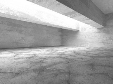 Dark Beton Duvar Mimarisi. Boş Oda. 3d Görüntüleme