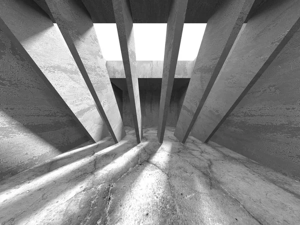 Soyut mimari iç plan. Boş beton oda. 3d hazırlayıcı