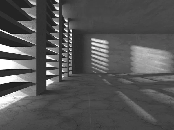 Αφηρημένη Αρχιτεκτονική Φόντο Δειο Εσωτερικό Από Τσιμέντο Απόδοση — Φωτογραφία Αρχείου