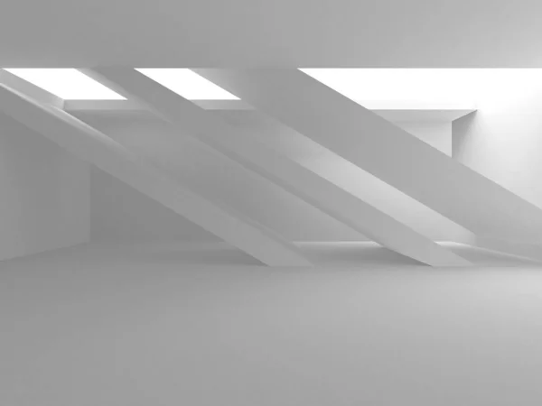 Fondo Blanco Moderno Concepto Abstracto Construcción Renderizado —  Fotos de Stock