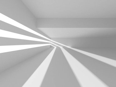 Aydınlatılmış koridor iç tasarımı. Boş Oda İç mimarisi. 3 Boyutlu Hazırlama