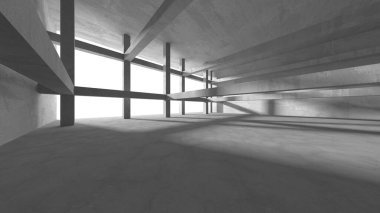 Soyut mimari iç plan. Boş beton oda. 3d hazırlayıcı