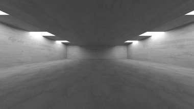 Soyut mimari iç plan. Boş beton oda. 3d hazırlayıcı