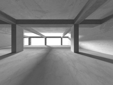 Soyut mimari iç plan. Boş beton oda. 3d hazırlayıcı