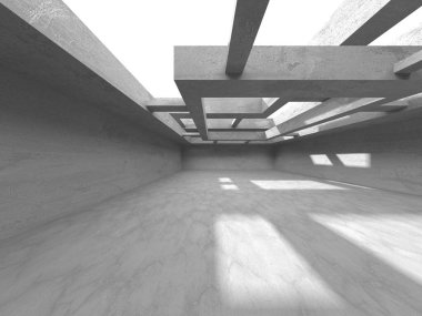 Soyut mimari iç plan. Boş beton oda. 3d hazırlayıcı