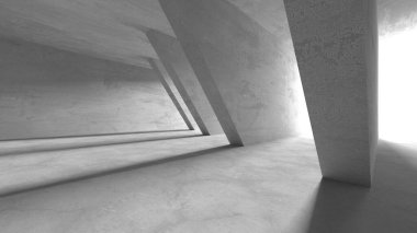Soyut mimari arka plan. İçi boş beton döşeme. 3d hazırlayıcı