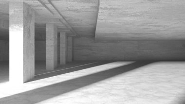 Soyut mimari arka plan. İçi boş beton döşeme. 3d hazırlayıcı