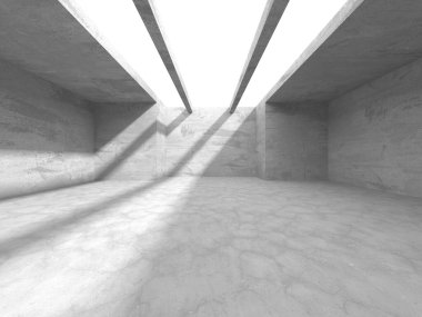 Soyut mimari arka plan. İçi boş beton döşeme. 3d hazırlayıcı