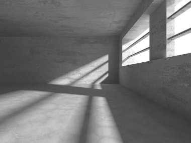 Soyut mimari arka plan. İçi boş beton döşeme. 3d hazırlayıcı