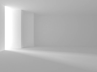 Beyaz Modern Arkaplan. Soyut Bina Konsepti. 3d Hazırlama