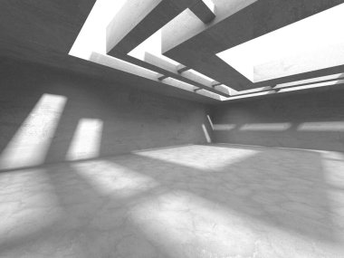 Dark Beton Duvar Mimarisi. Boş Oda. 3d Görüntüleme