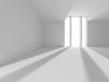 Beyaz Modern Arkaplan. Soyut Bina Konsepti. 3d Hazırlama