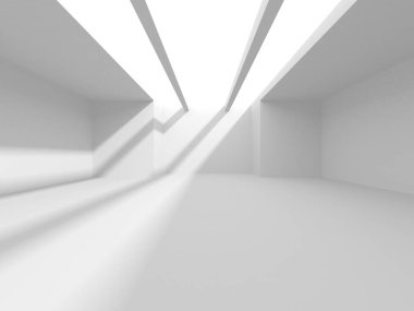 Soyut Beyaz Mimari Tasarım Konsepti. 3d Görüntüleme