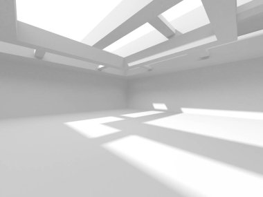 Soyut Beyaz Mimari Tasarım Konsepti. 3d Görüntüleme