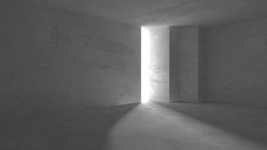 Dark Beton Duvar Mimarisi. Boş Oda. 3d Görüntüleme