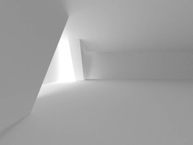 Aydınlatılmış koridor iç tasarımı. Boş Oda İç mimarisi. 3 Boyutlu Hazırlama