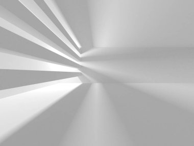 Aydınlatılmış koridor iç tasarımı. Boş Oda İç mimarisi. 3 Boyutlu Hazırlama