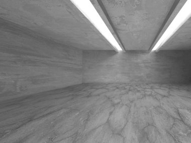 Soyut mimari arka plan. İçi boş beton döşeme. 3d hazırlayıcı